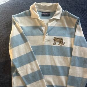 Men’s XS light blue and white striped Rowing Blazers rugby.